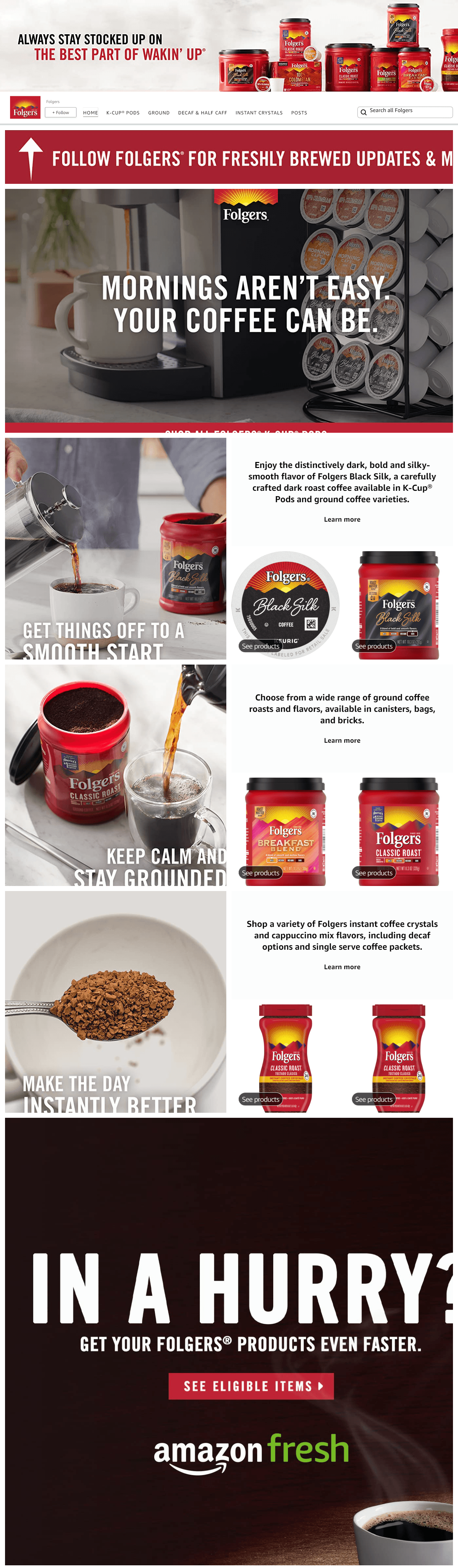 Amazon.com  Folgers: Storefront