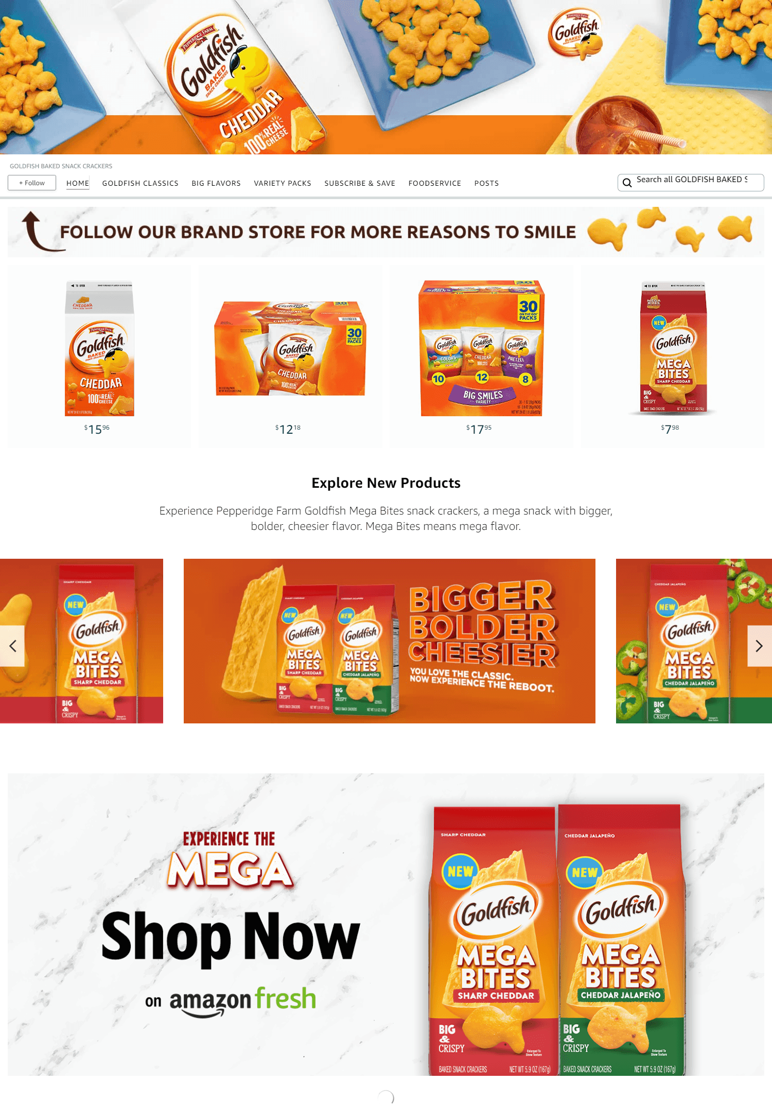 Amazon.com  GOLDFISH BAKED SNACK CRACKERS: Storefront