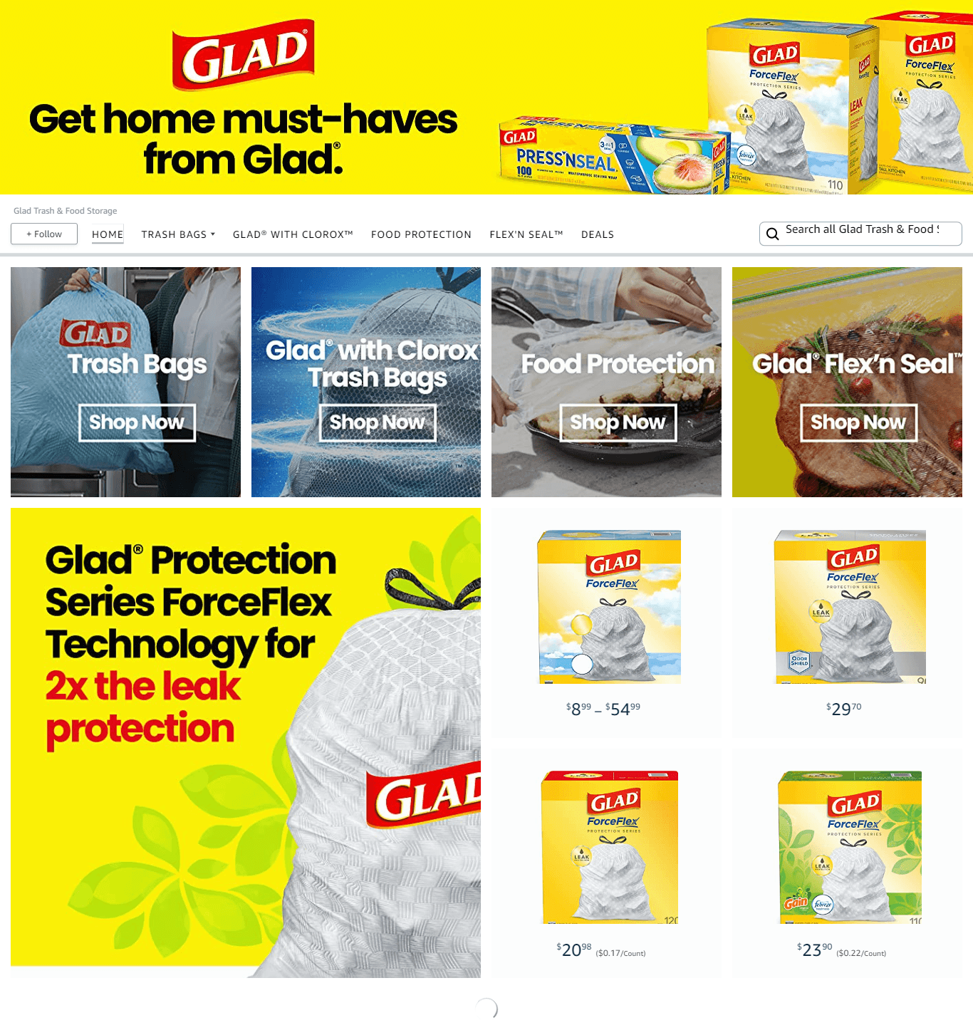 Amazon.com  Glad Trash &amp; Food Storage: Storefront