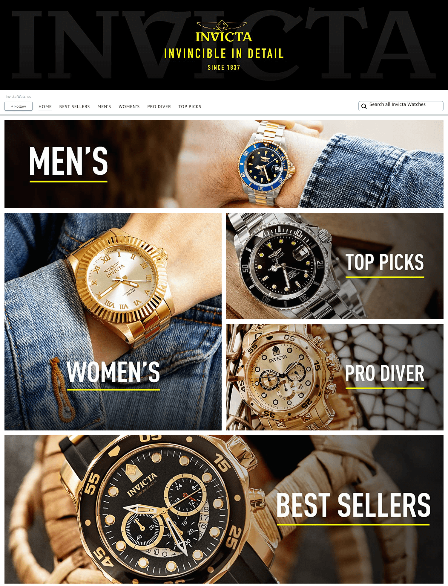 Amazon.com  Invicta Watches: Storefront