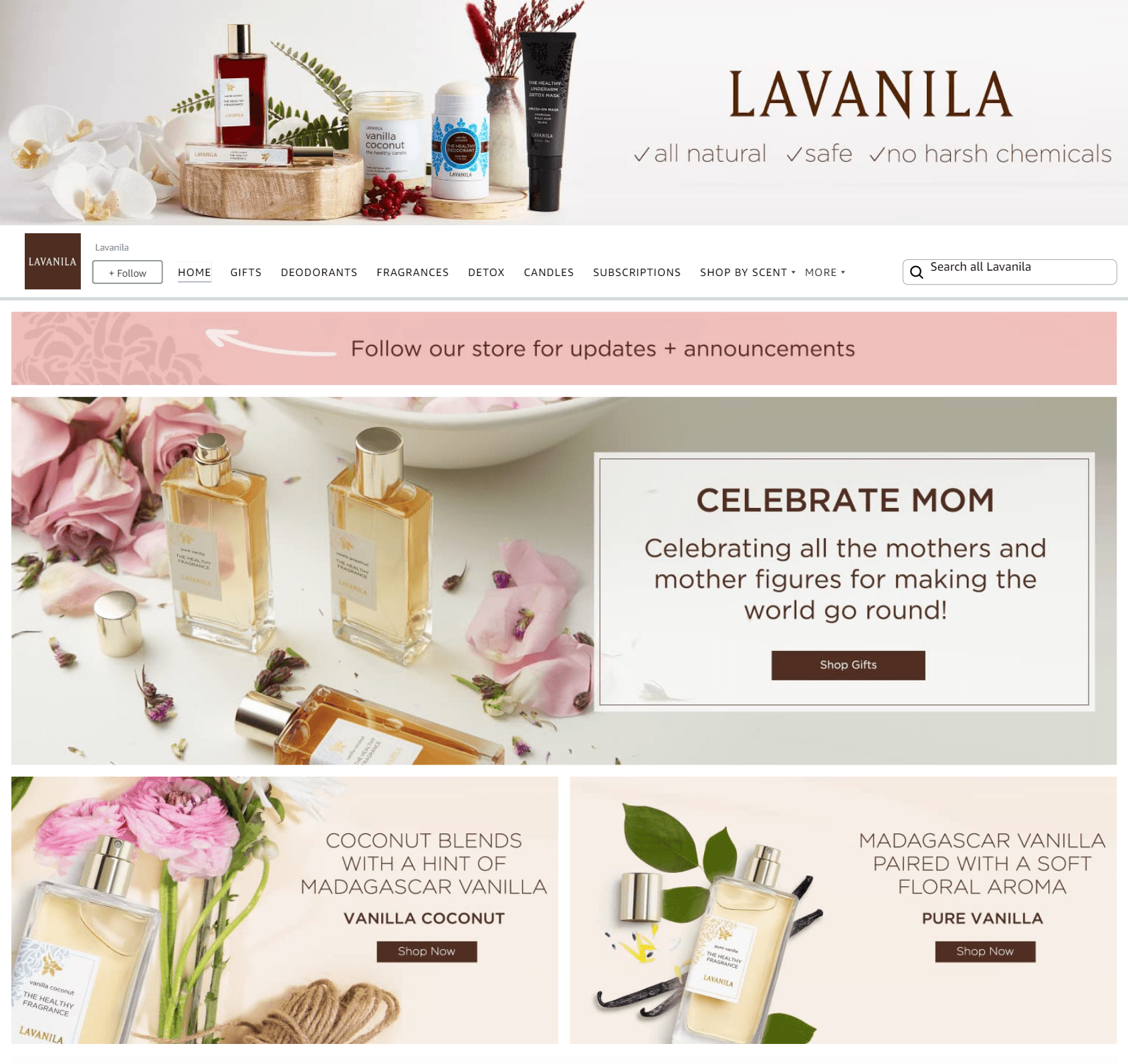 Amazon.com  Lavanila: Storefront - Follow