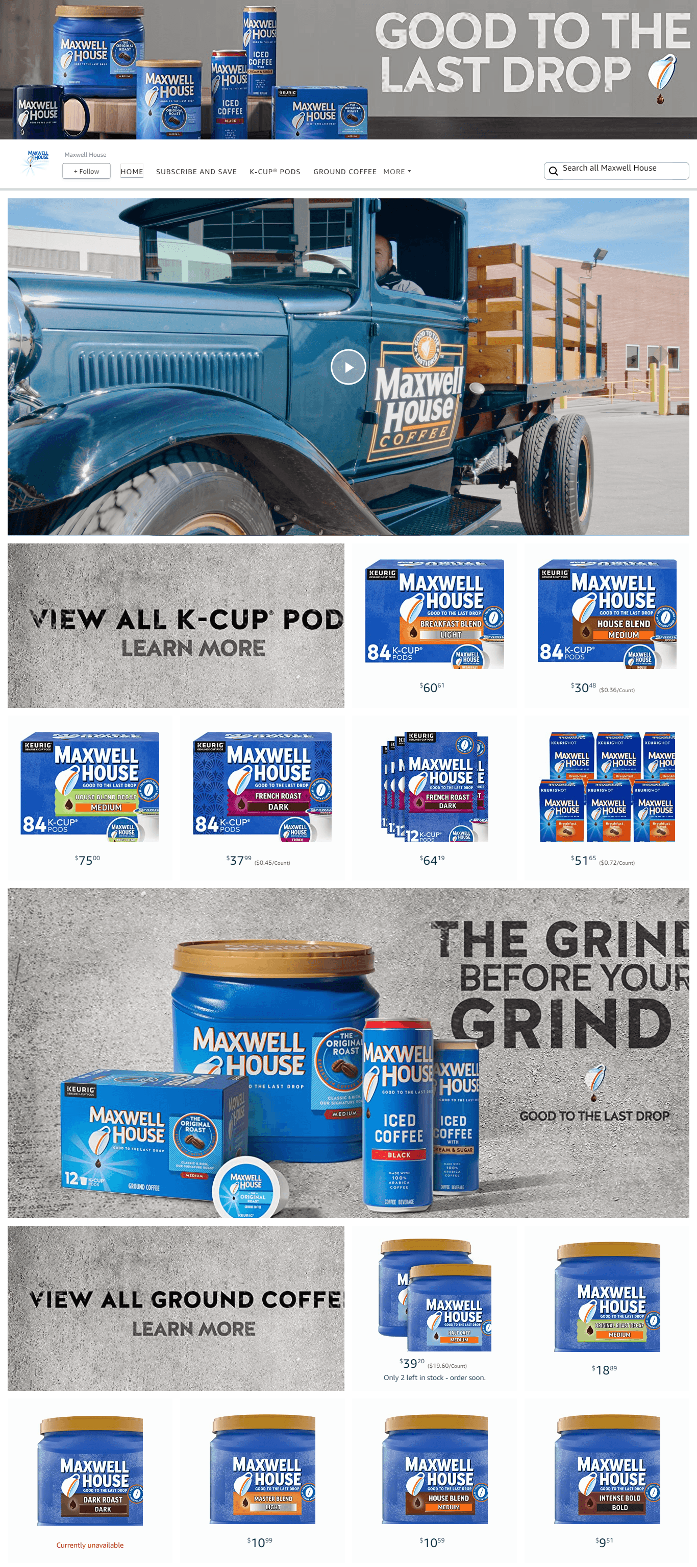 Amazon.com  Maxwell House: Storefront