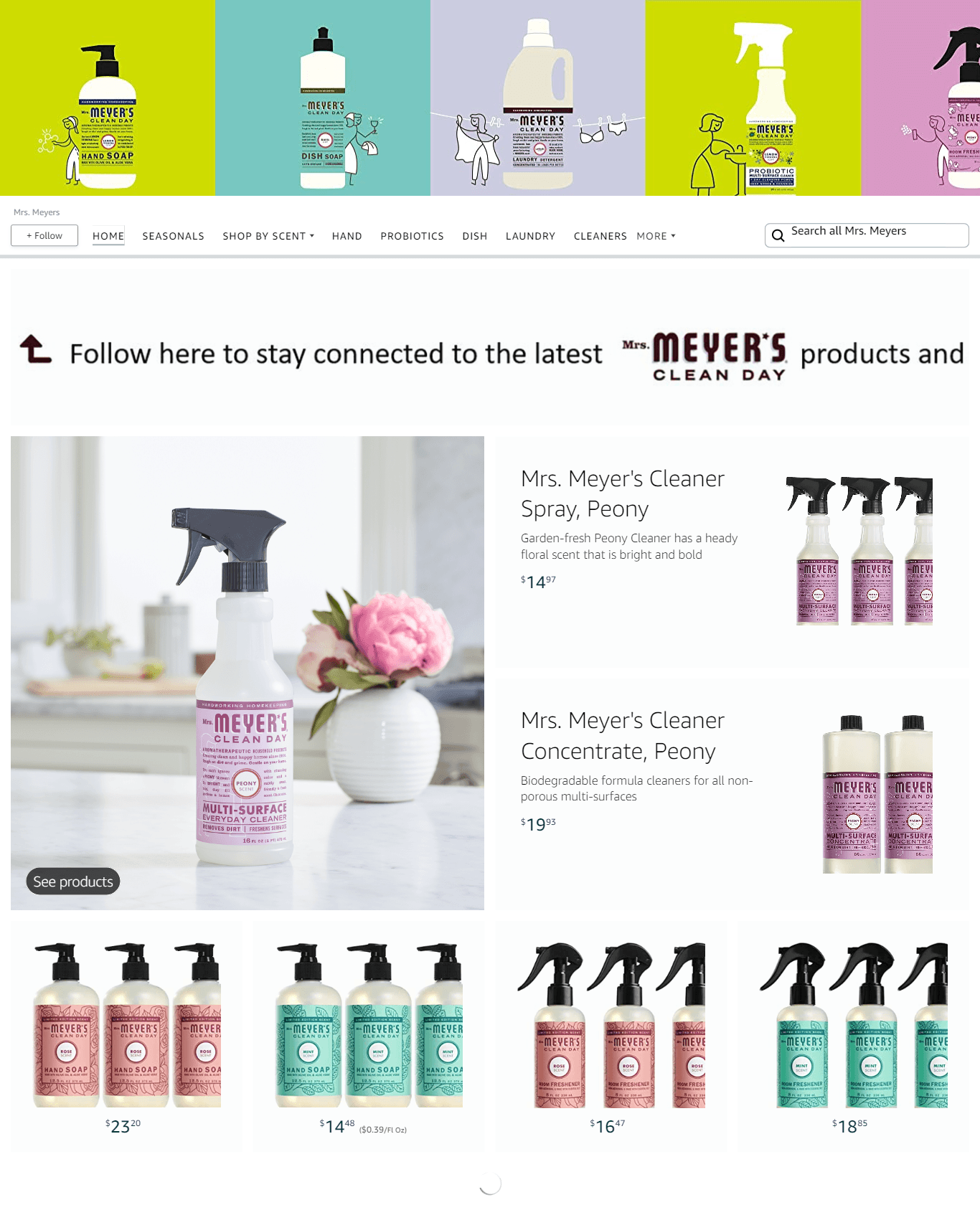 Amazon.com  Mrs. Meyers: Storefront