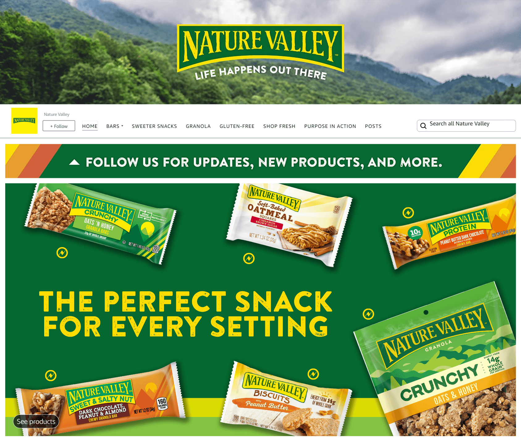 Storefront - Follow for Amazon.com  Nature Valley