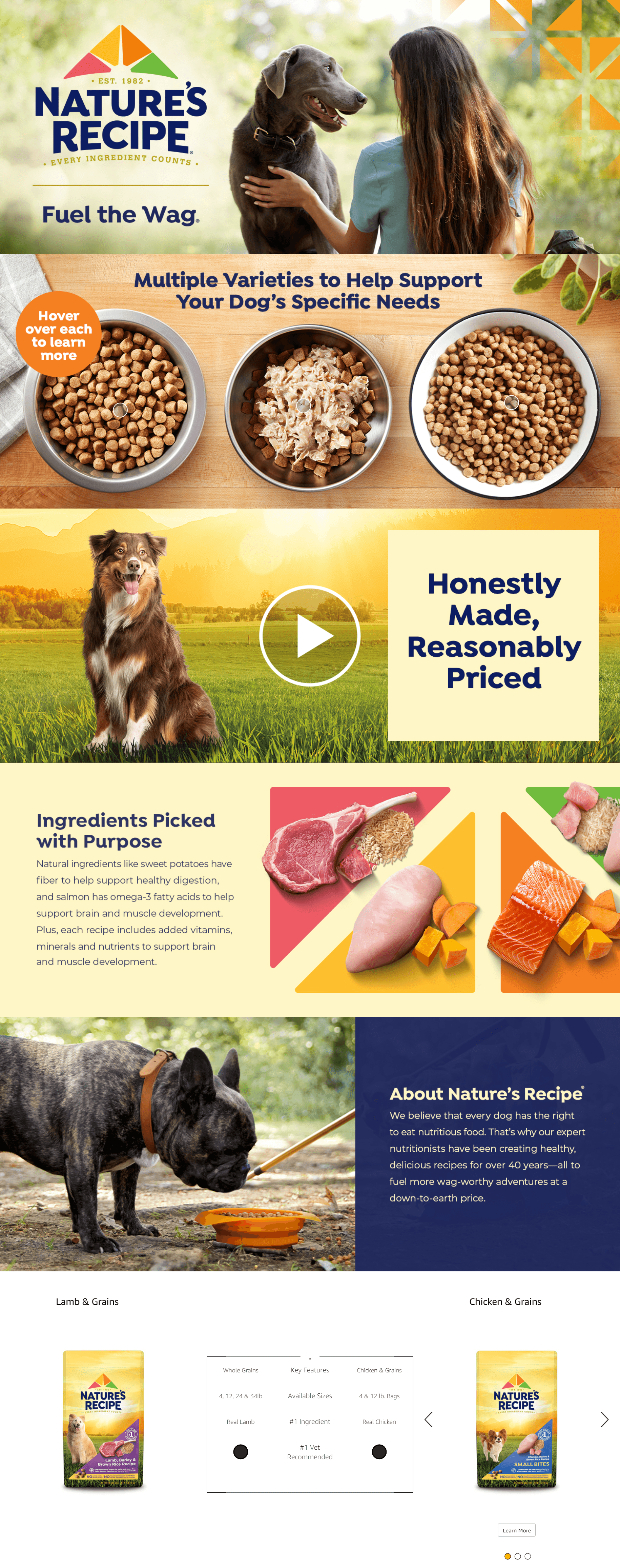 Amazon.com  Nature’s Recipe Adult Dry Dog Food: A+ Premium