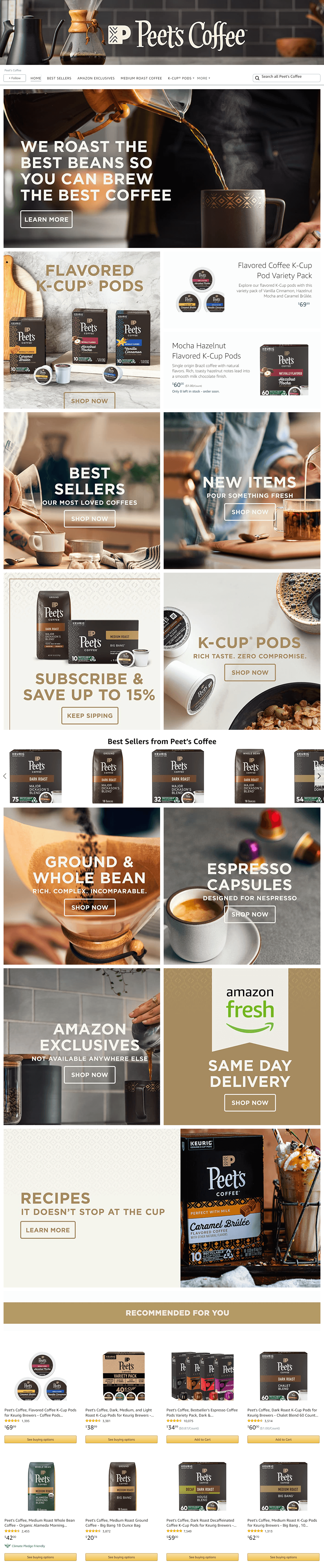 Amazon.com  Peet’s Coffee: Storefront