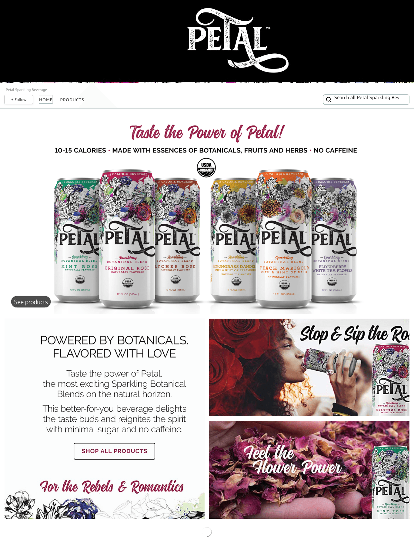 Amazon.com  Petal Sparkling Beverage: Storefront