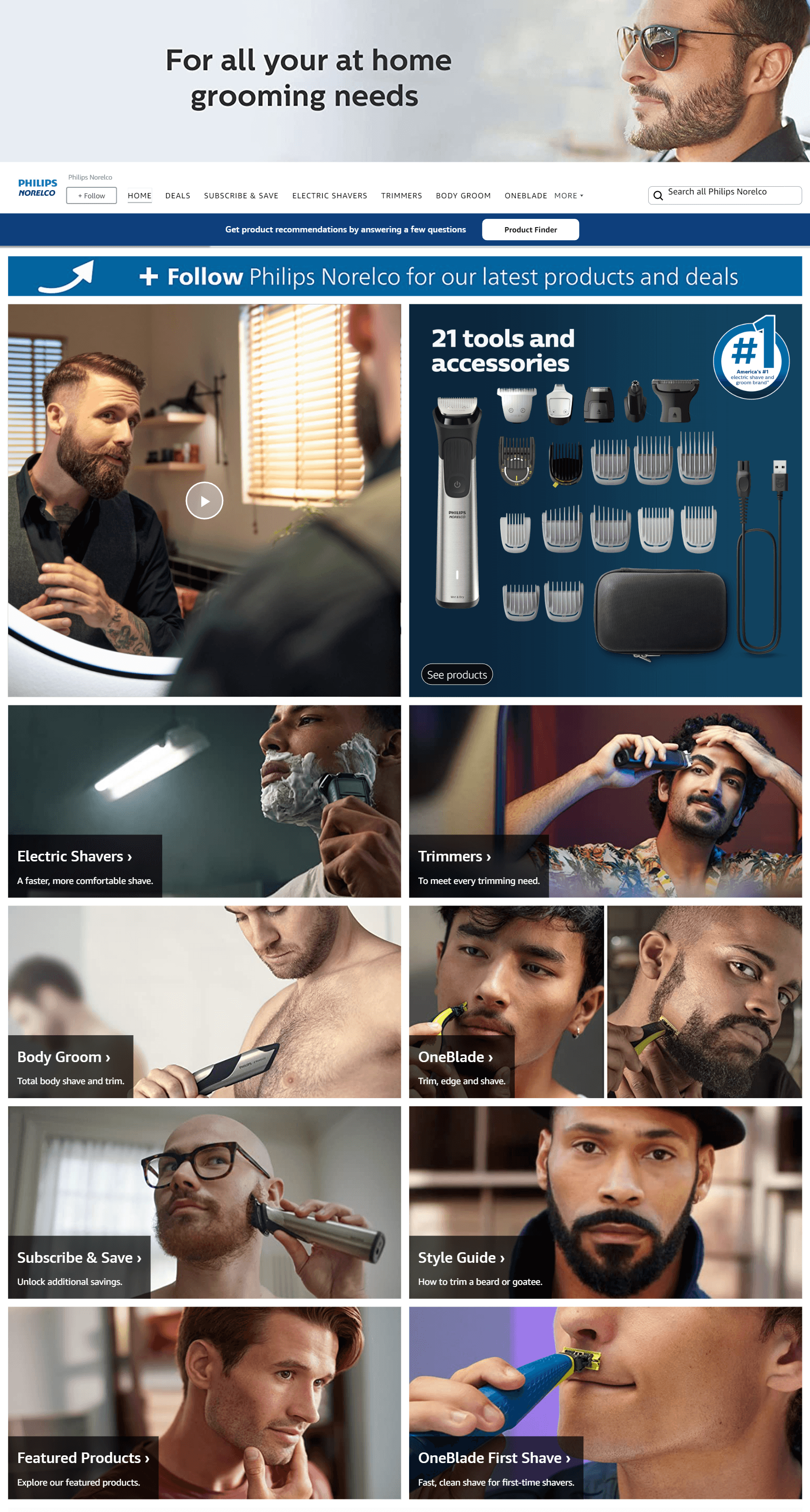 Storefront - Follow for Amazon.com  Philips Norelco