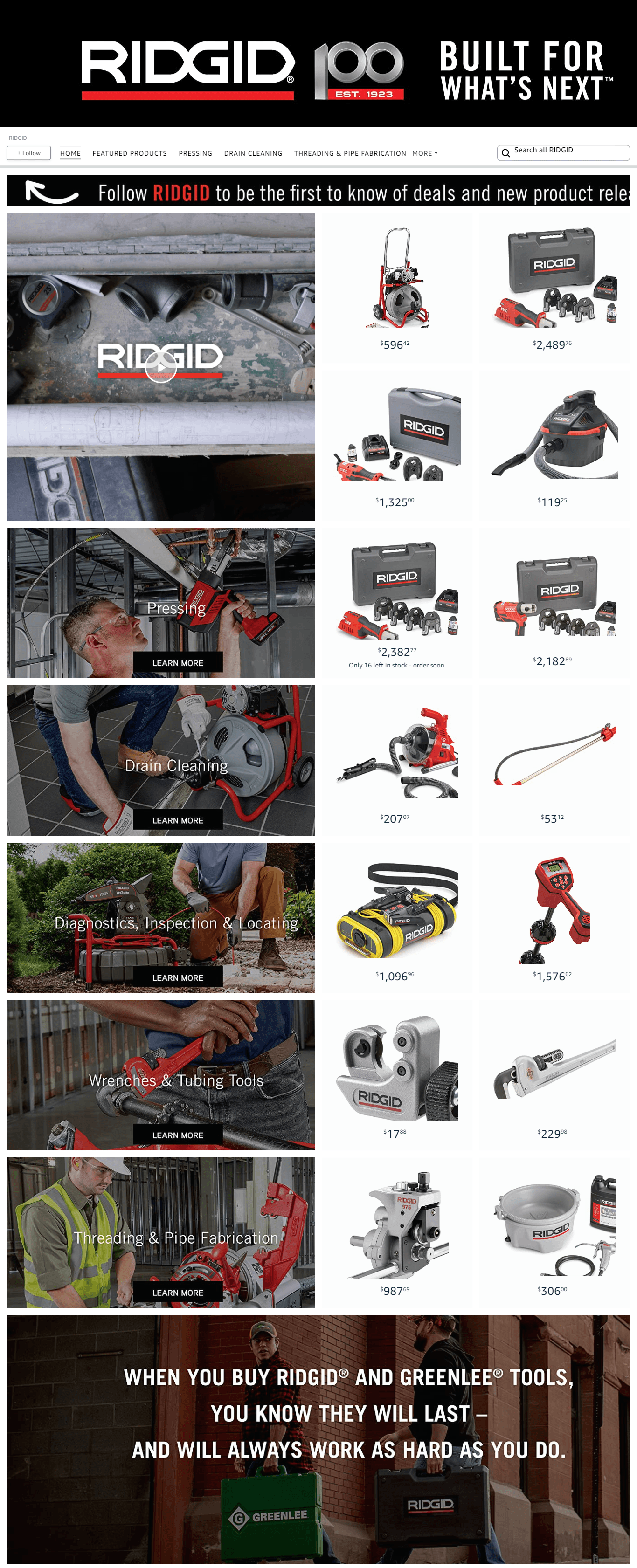 Amazon.com  RIDGID: Storefront