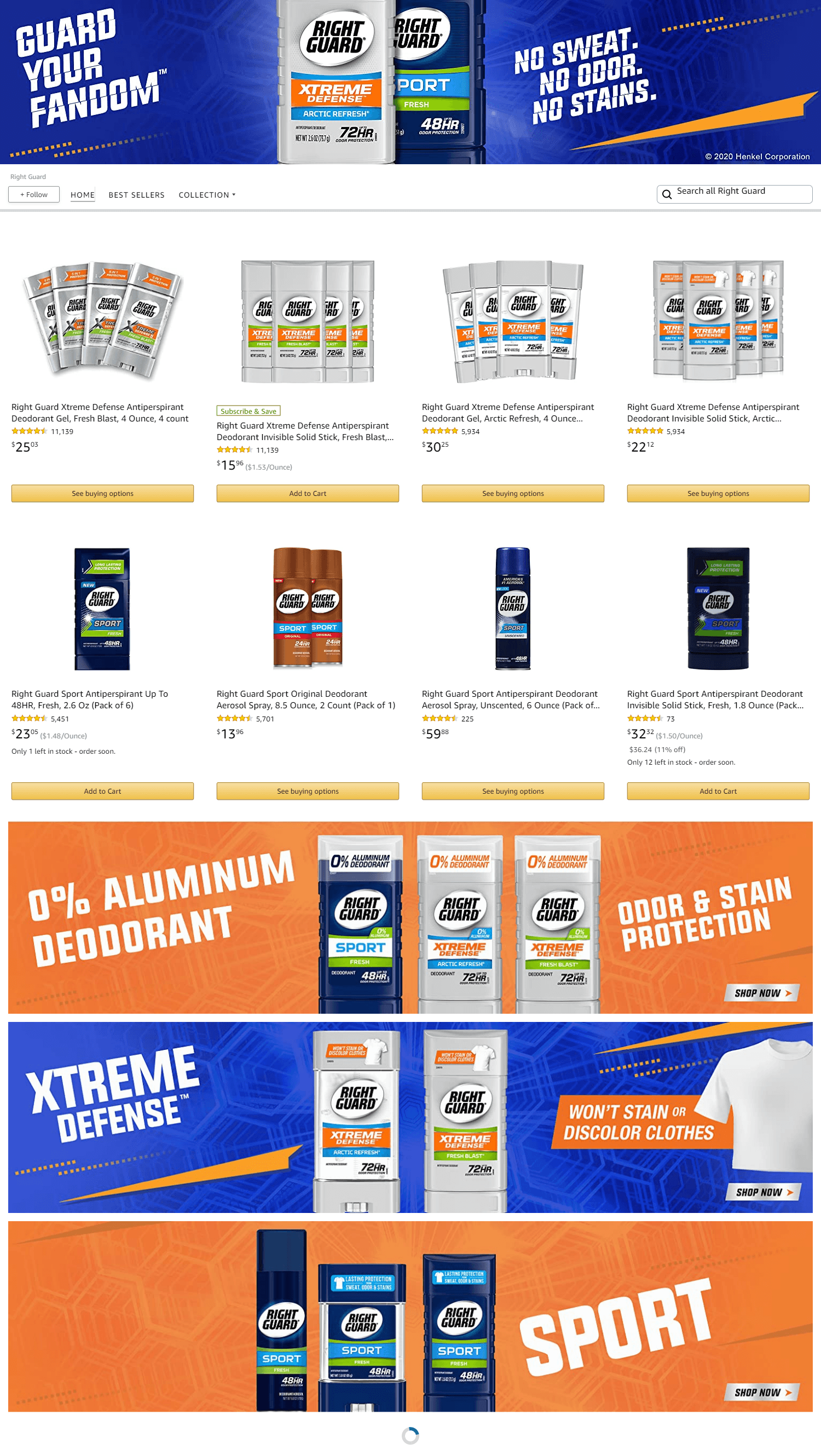 Amazon.com Right Guard: Storefront
