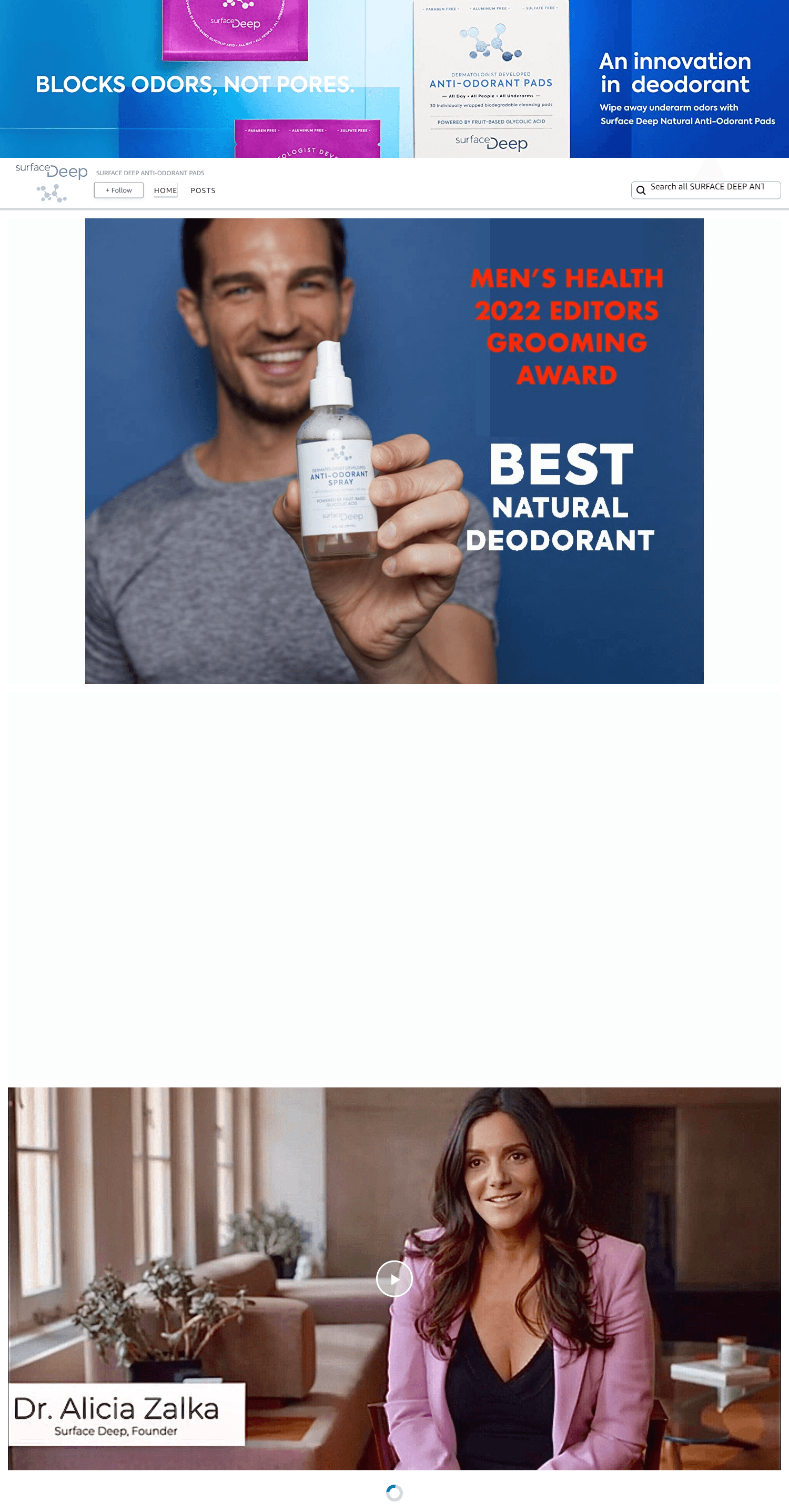 Amazon.com  SURFACE DEEP ANTI-ODORANT PADS: Storefront