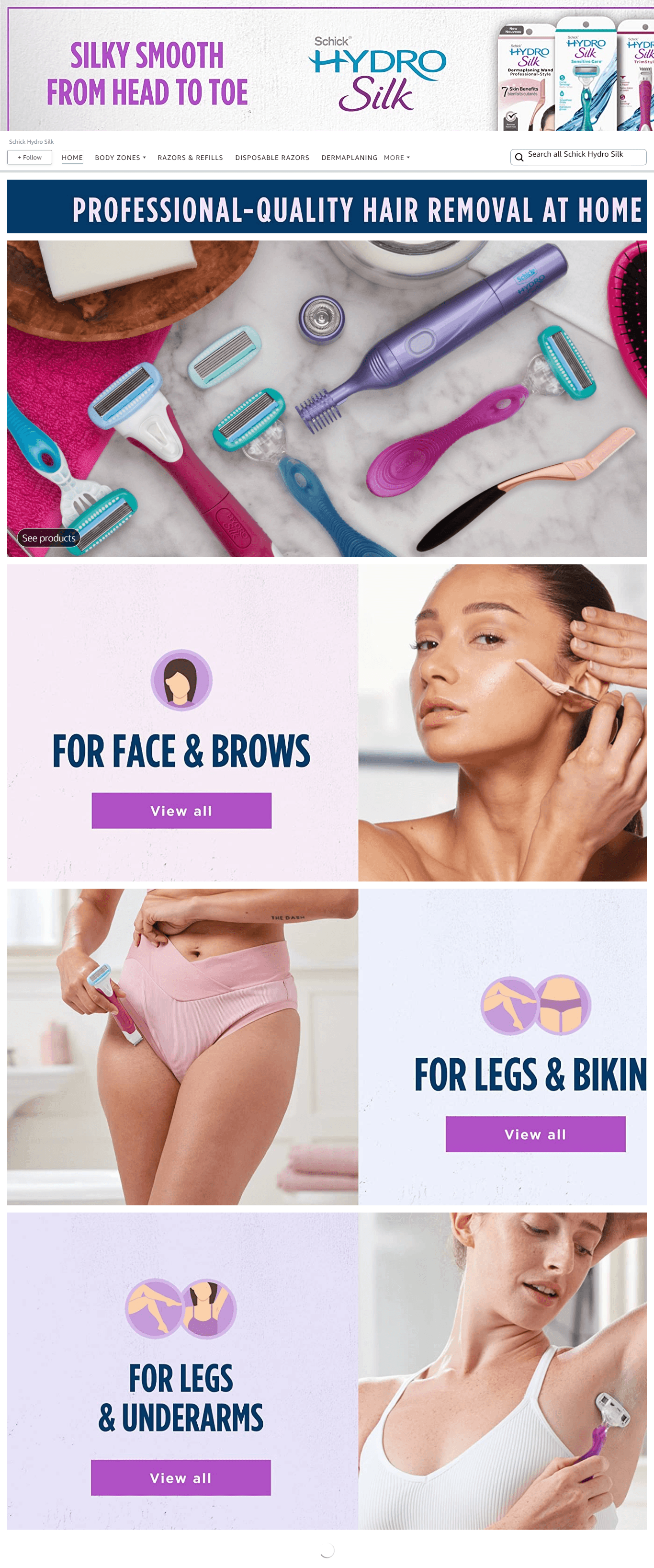 Amazon.com  Schick Hydro Silk: Storefront