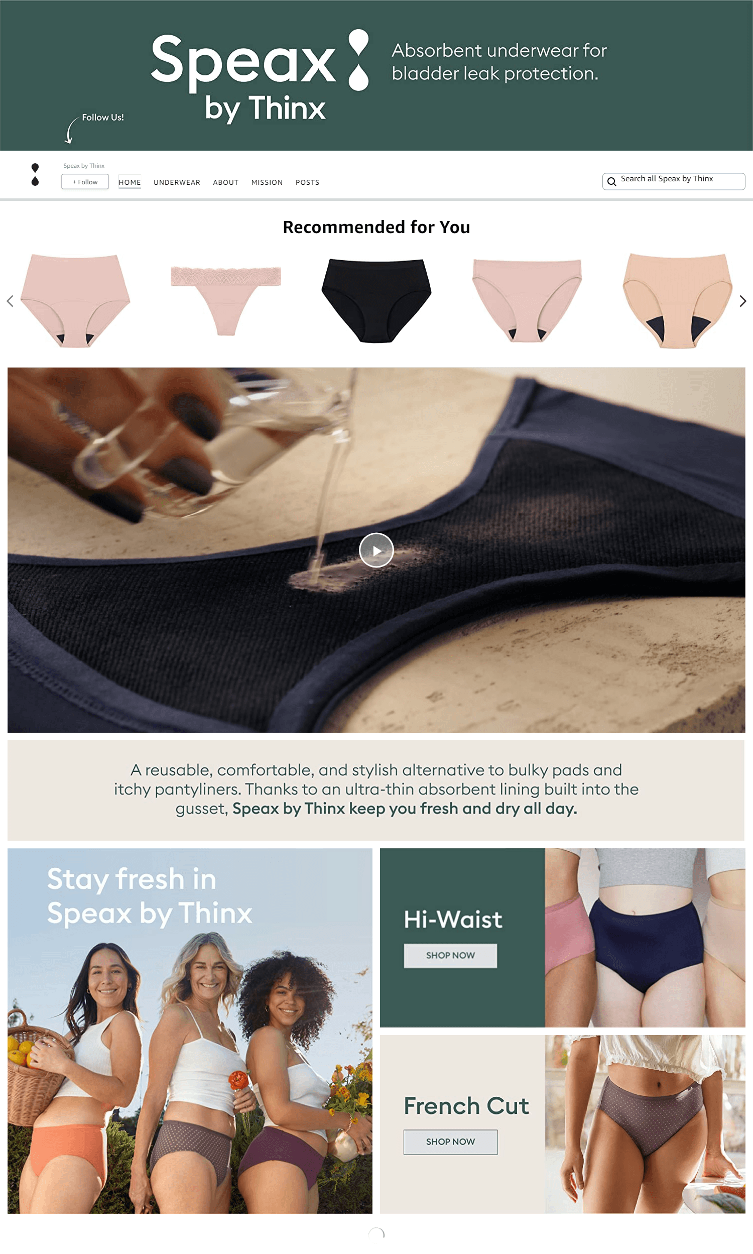 Amazon.com  Speax by Thinx: Storefront