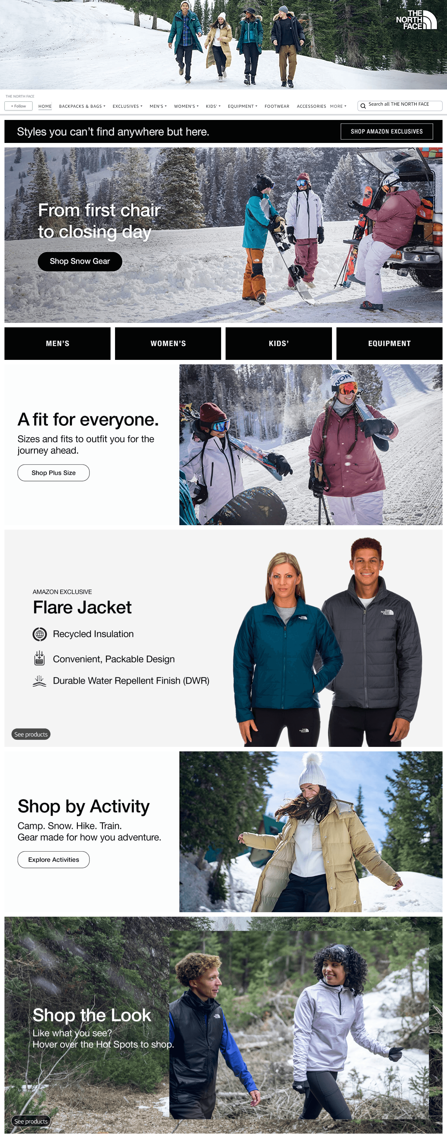 Amazon.com  THE NORTH FACE: Storefront