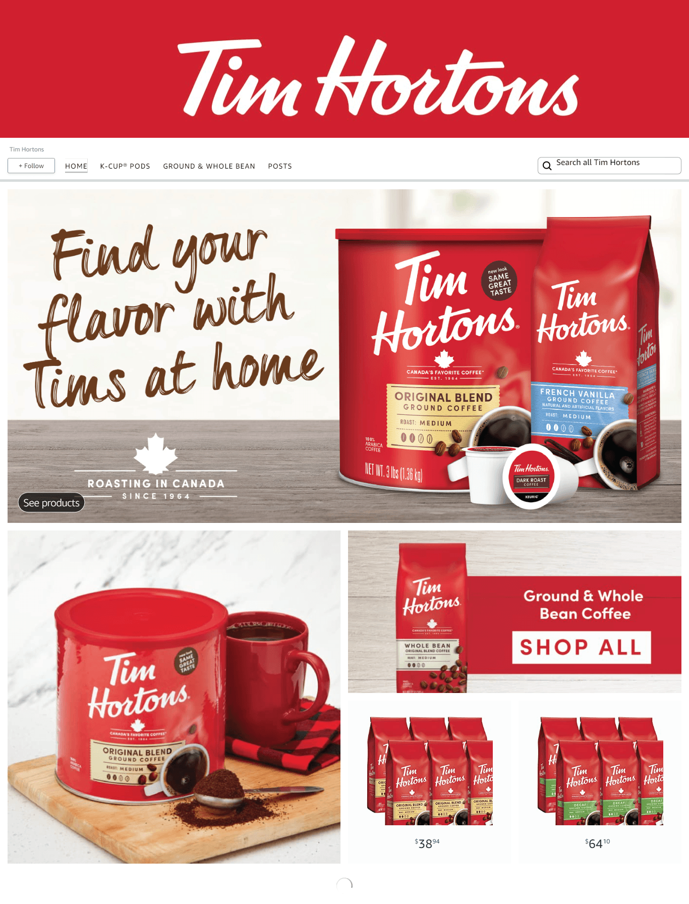 Amazon.com  Tim Hortons: Storefront