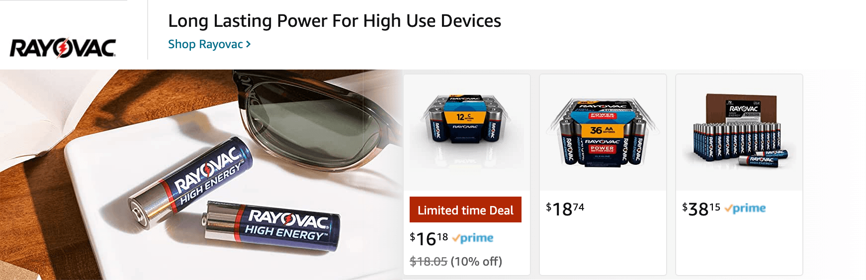 Amazon.com   aa battery: Ad - Sponsored Brand