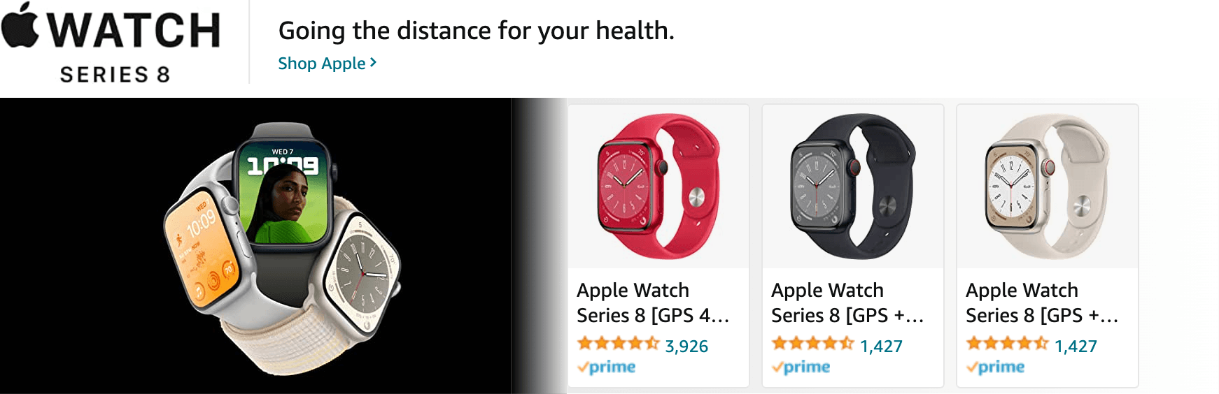Amazon.com   apple watch series 8: Ad - Sponsored Brand