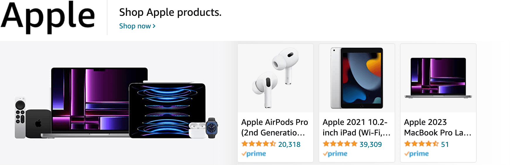 Amazon.com   apples: Ad - Sponsored Brand