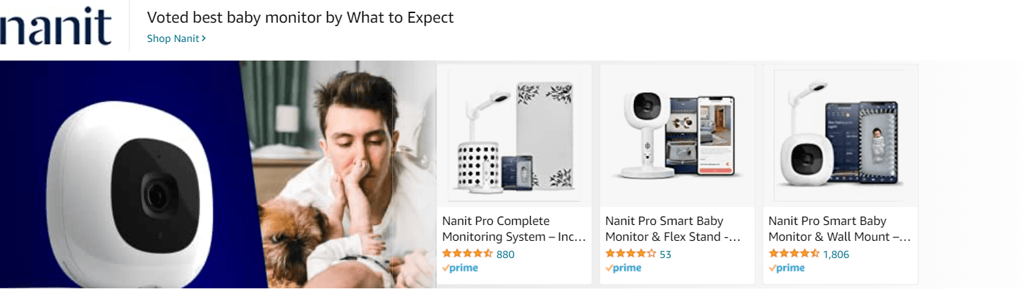 Ad - Sponsored Brand for Amazon.com   baby monitor