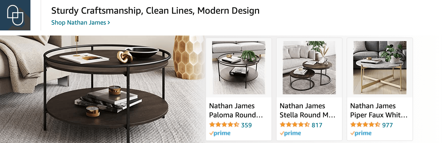 Amazon.com   coffee table: Ad - Sponsored Brand