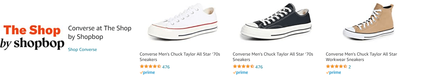 Amazon.com   converse: Ad - Sponsored Brand