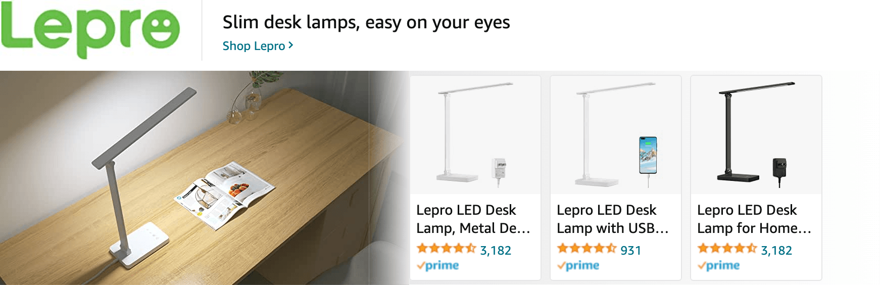 Amazon.com   desk lamp: Ad - Sponsored Brand