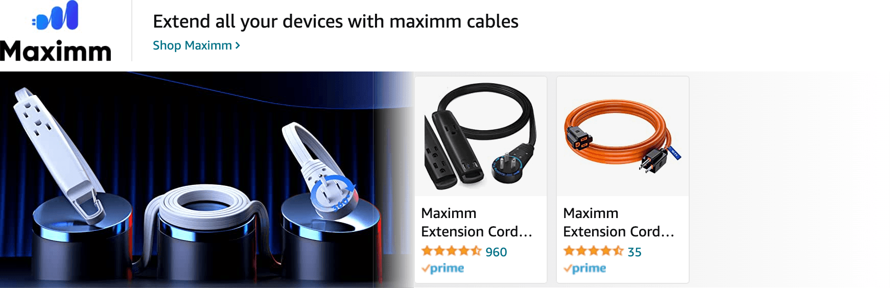 Amazon.com   extension cord: Ad - Sponsored Brand