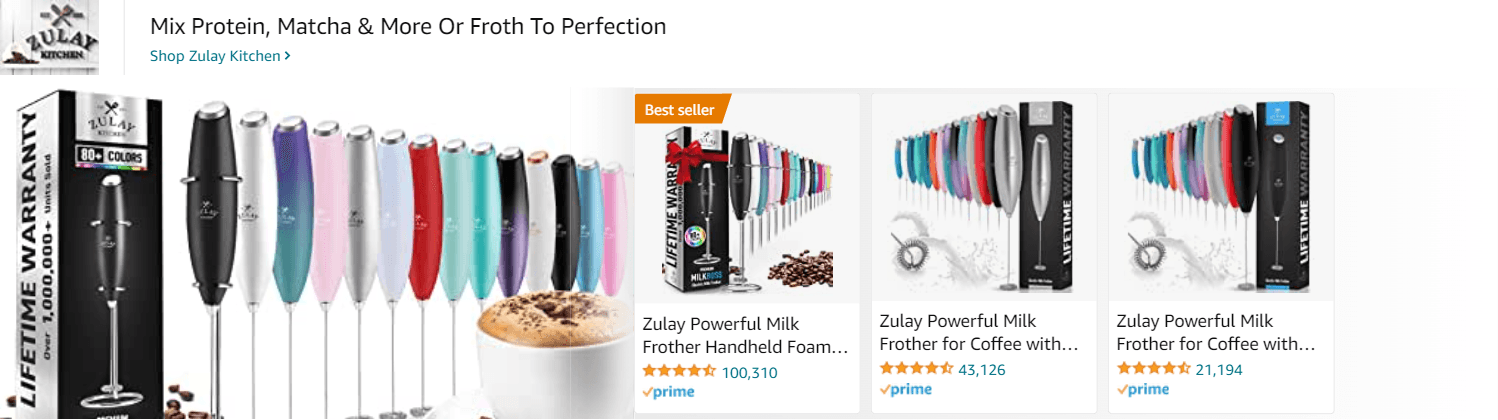 Amazon.com   frother: Ad - Sponsored Brand
