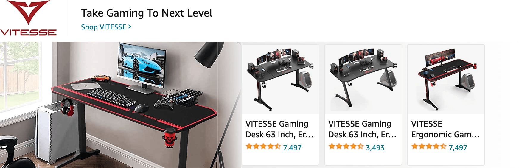 Amazon.com   gaming desk: Ad - Sponsored Brand