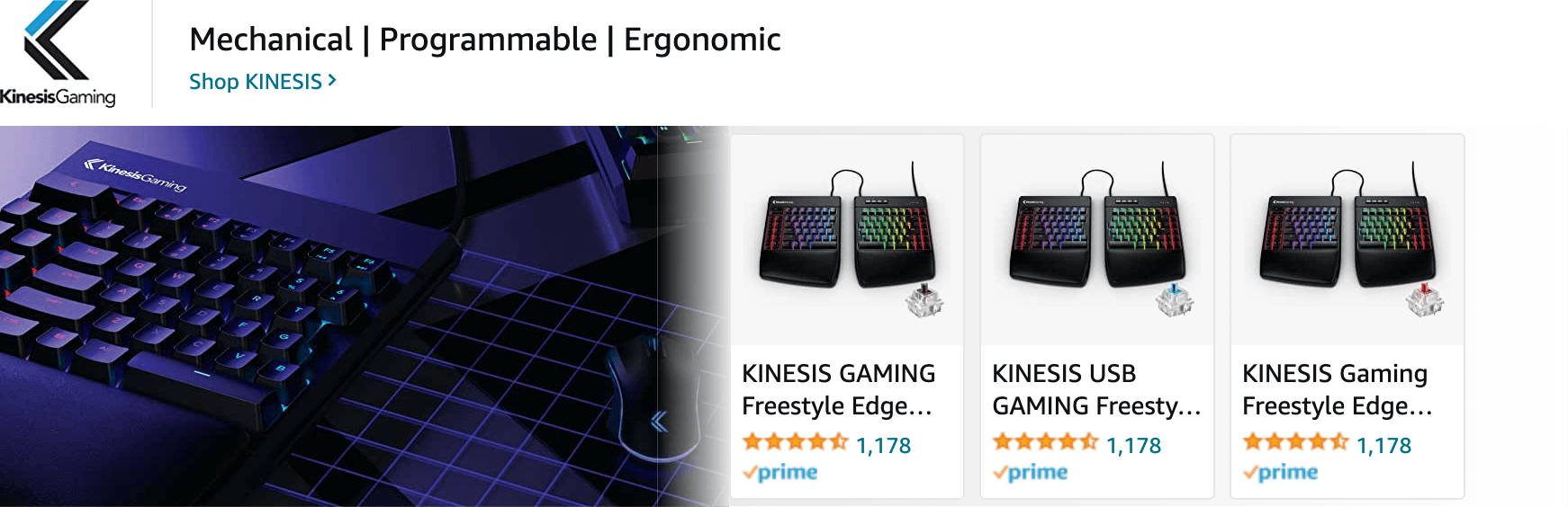 Amazon.com   gaming keyboard: Ad - Sponsored Brand