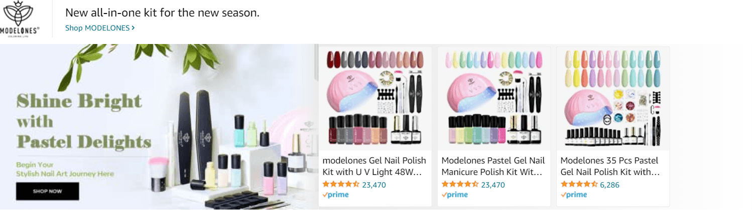 Ad - Sponsored Brand for Amazon.com   gel nail polish kit with uv light