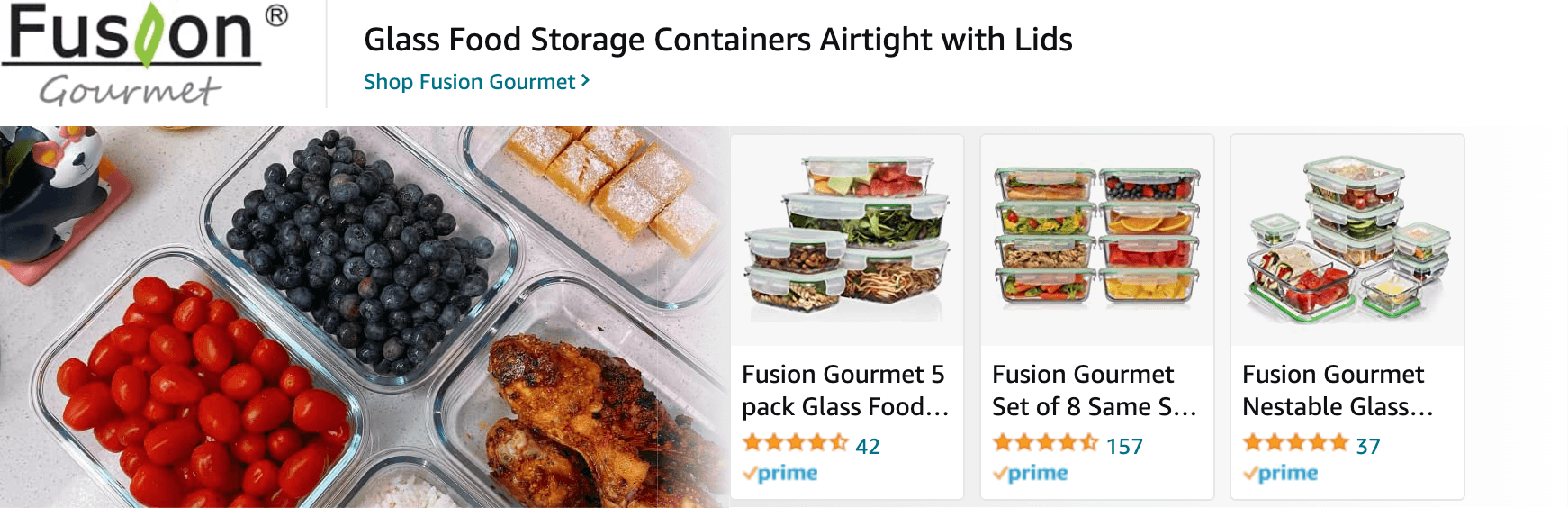 Ad - Sponsored Brand for Amazon.com   glass food storage containers