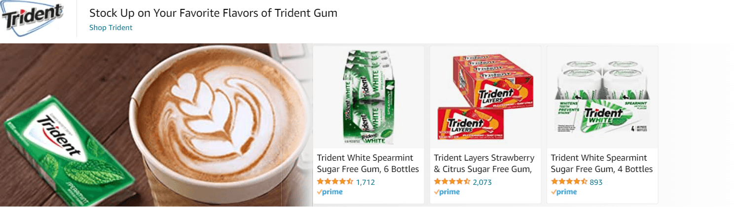 Amazon.com   gum: Ad - Sponsored Brand
