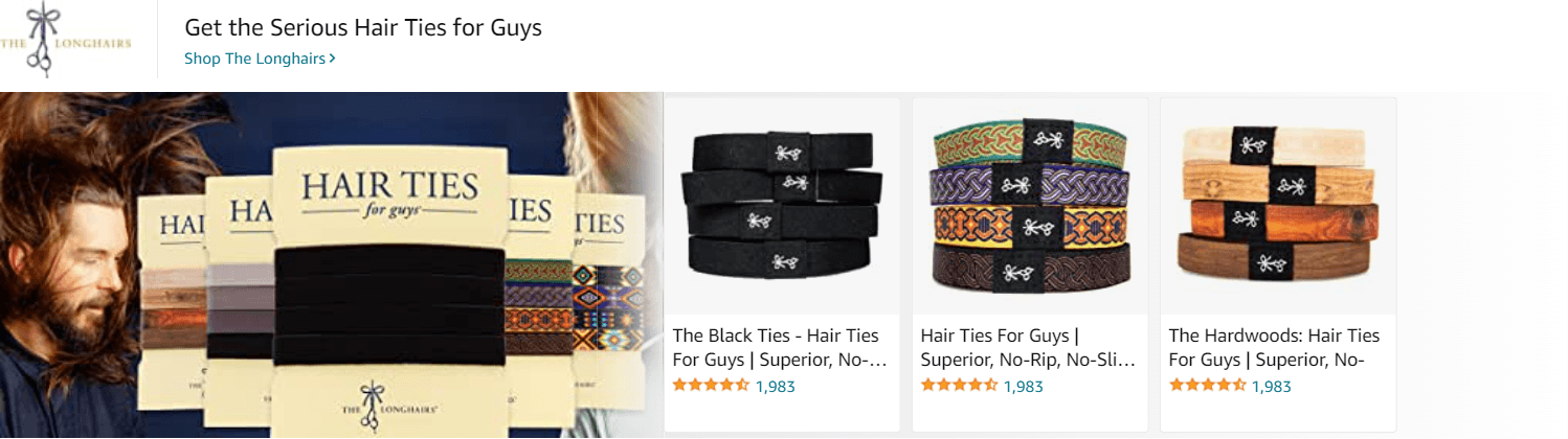 Ad - Sponsored Brand for Amazon.com   hair ties