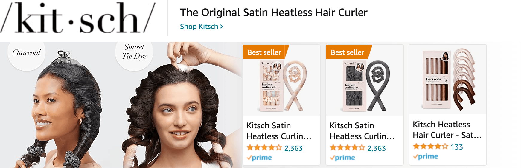 Amazon.com heatless hair curler: Ad - Sponsored Brand