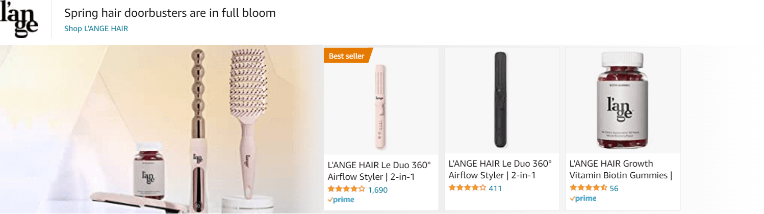 Ad - Sponsored Brand for Amazon.com   heatless hair curler