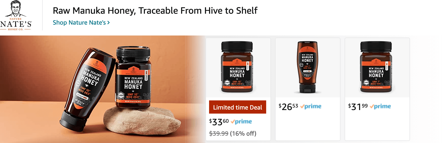 Amazon.com   honey: Ad - Sponsored Brand