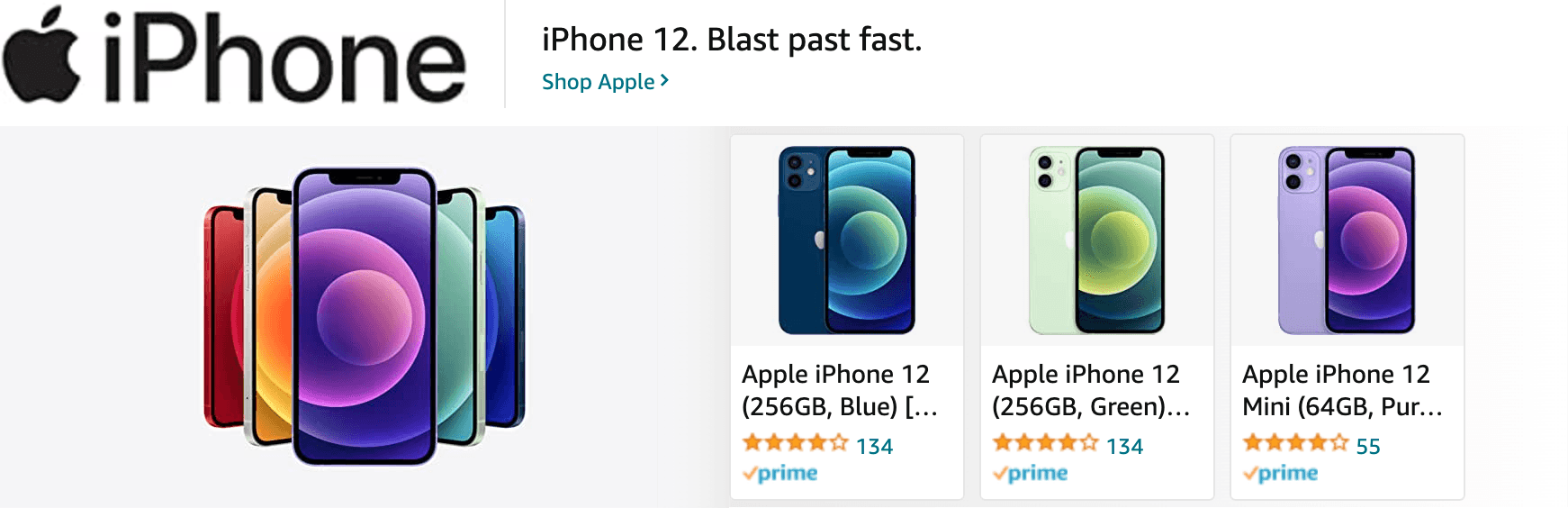 Amazon.com   iphone 12: Ad - Sponsored Brand