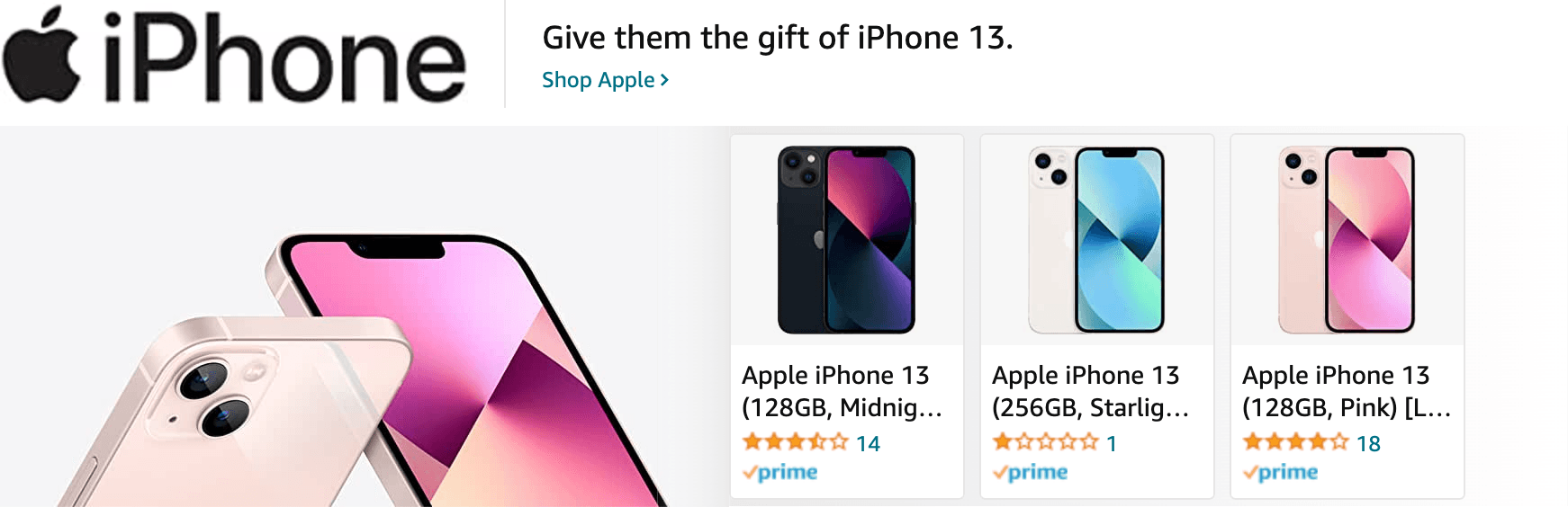 Amazon.com   iphone 13: Ad - Sponsored Brand