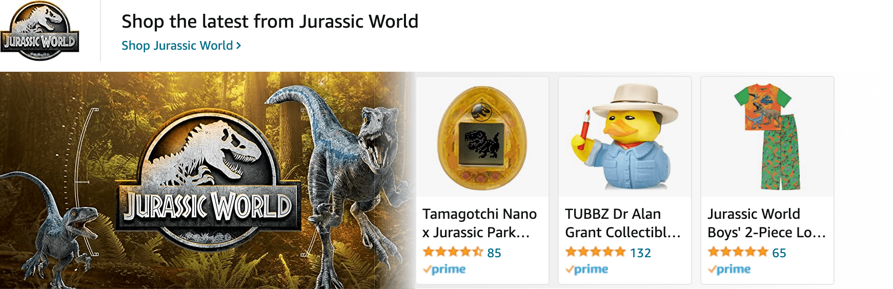 Ad - Sponsored Brand for Amazon.com   jurassic world dominion