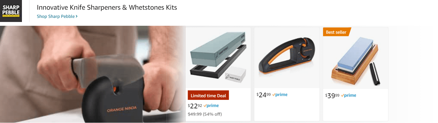 Ad - Sponsored Brand for Amazon.com   knife sharpeners