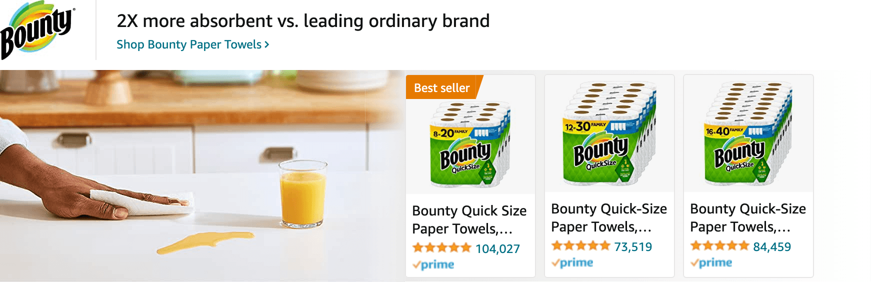 Ad - Sponsored Brand for Amazon.com   paper towels