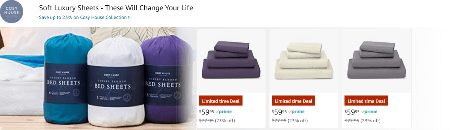 Amazon.com   queen sheet set: Ad - Sponsored Brand