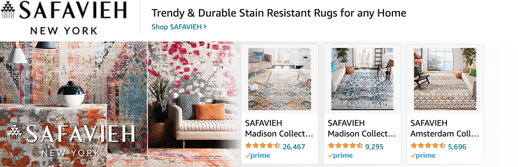 Ad - Sponsored Brand for Amazon.com   rugs for living room