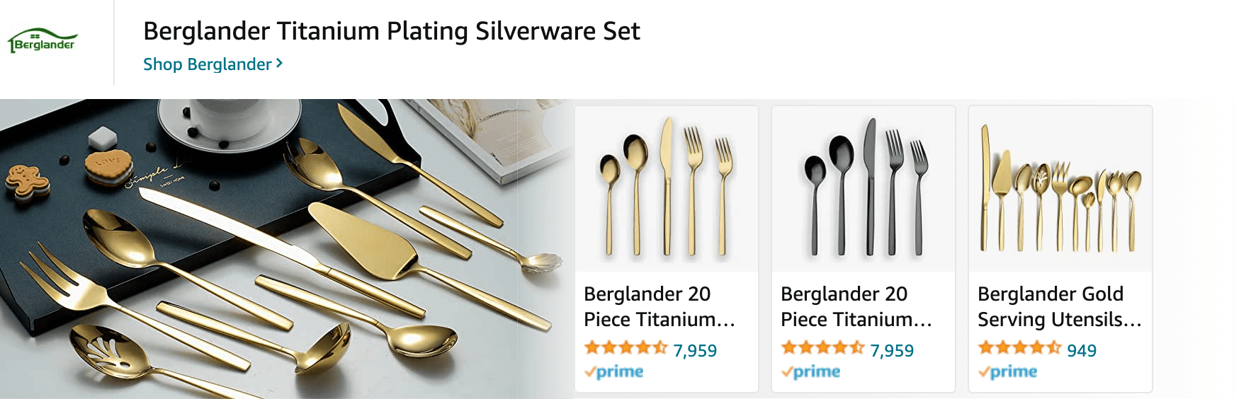Amazon.com   silverware set: Ad - Sponsored Brand