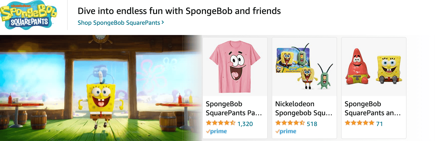 Ad - Sponsored Brand for Amazon.com   spongebob squarepants