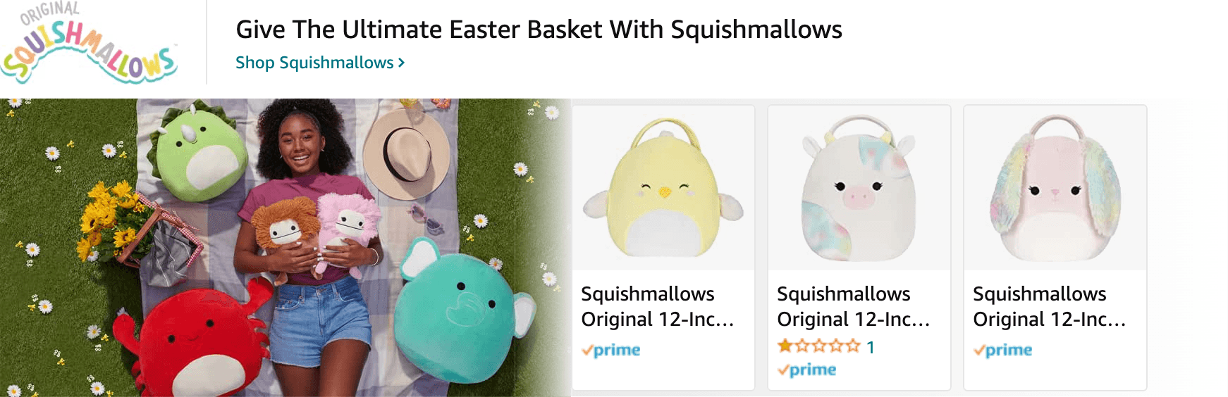 Amazon.com   squishmallow: Ad - Sponsored Brand