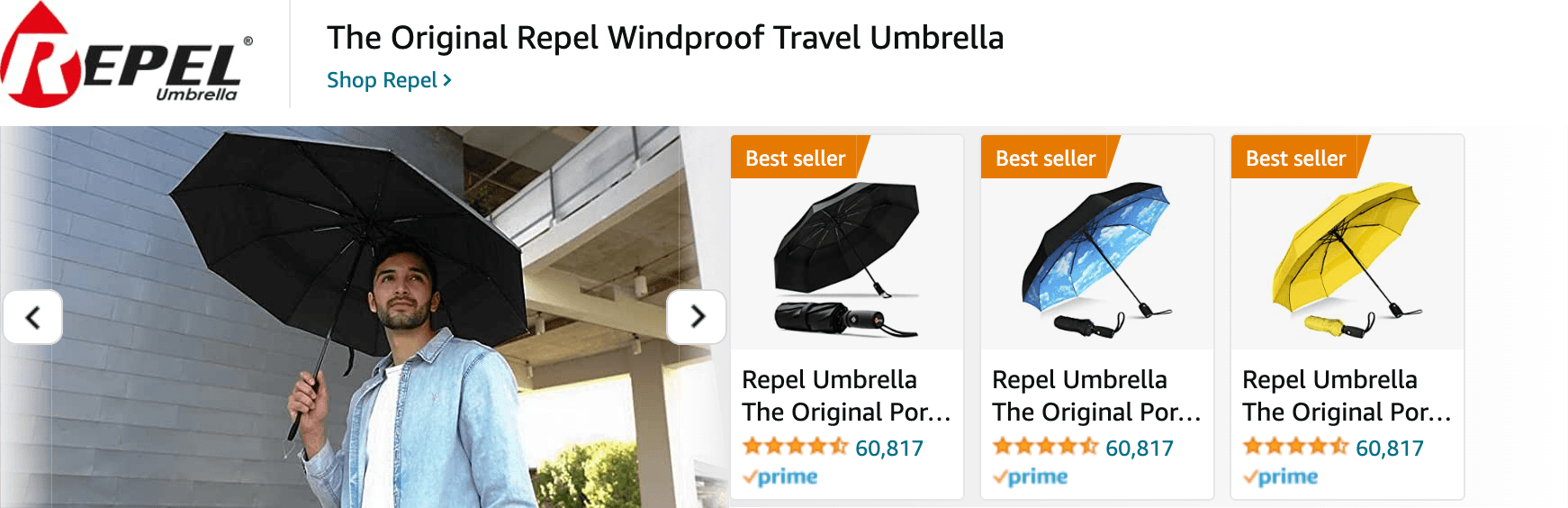Amazon.com   umbrella: Ad - Sponsored Brand