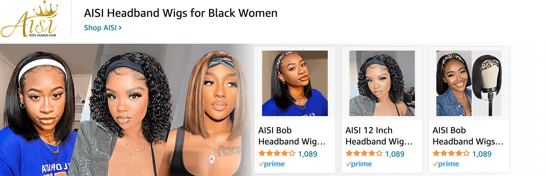 Amazon.com   wigs: Ad - Sponsored Brand