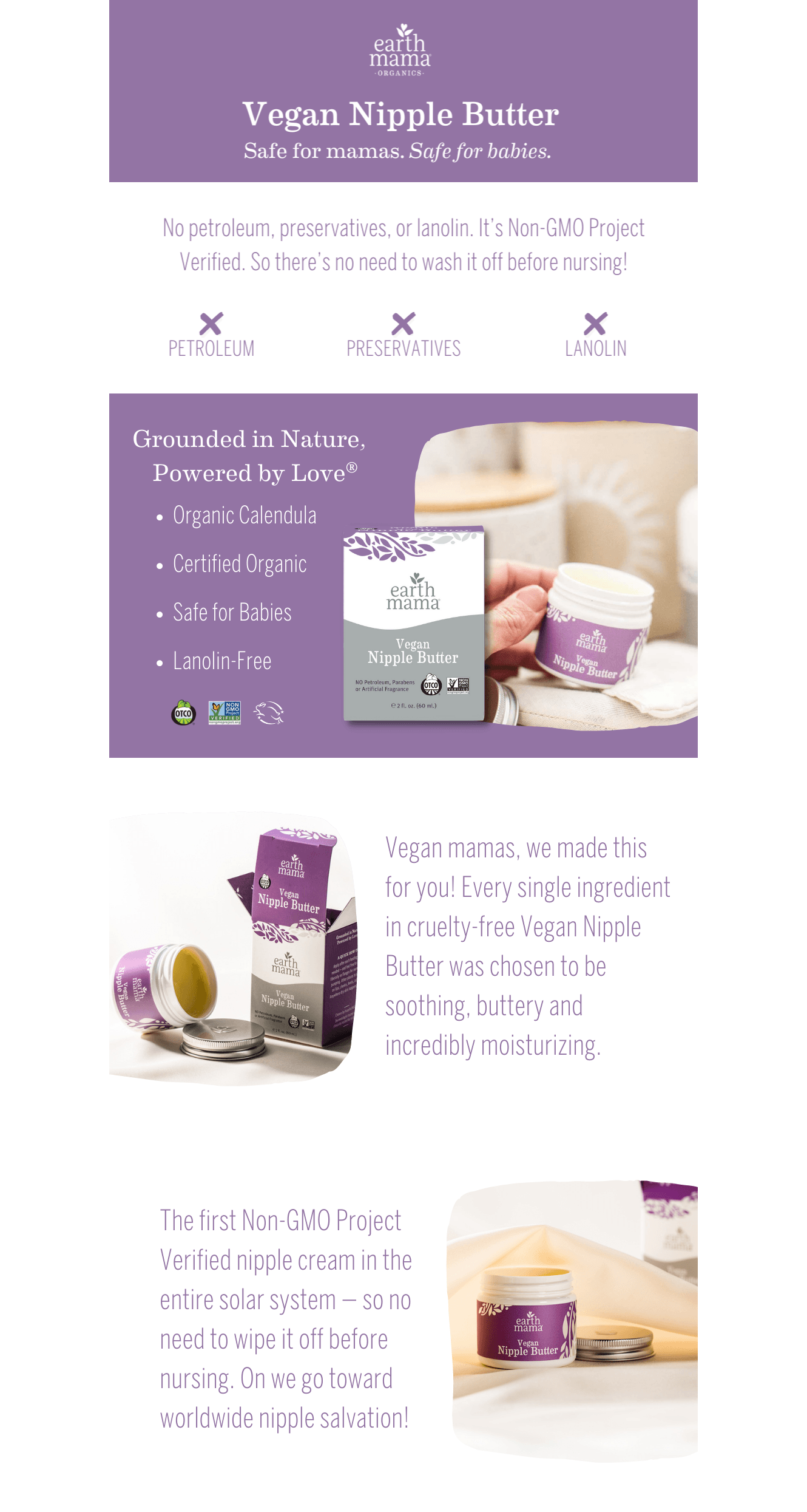 Earth Mama Vegan Nipple Butter   Cruelty-Free Breastfeeding Cream for Nursing Mamas…: A+